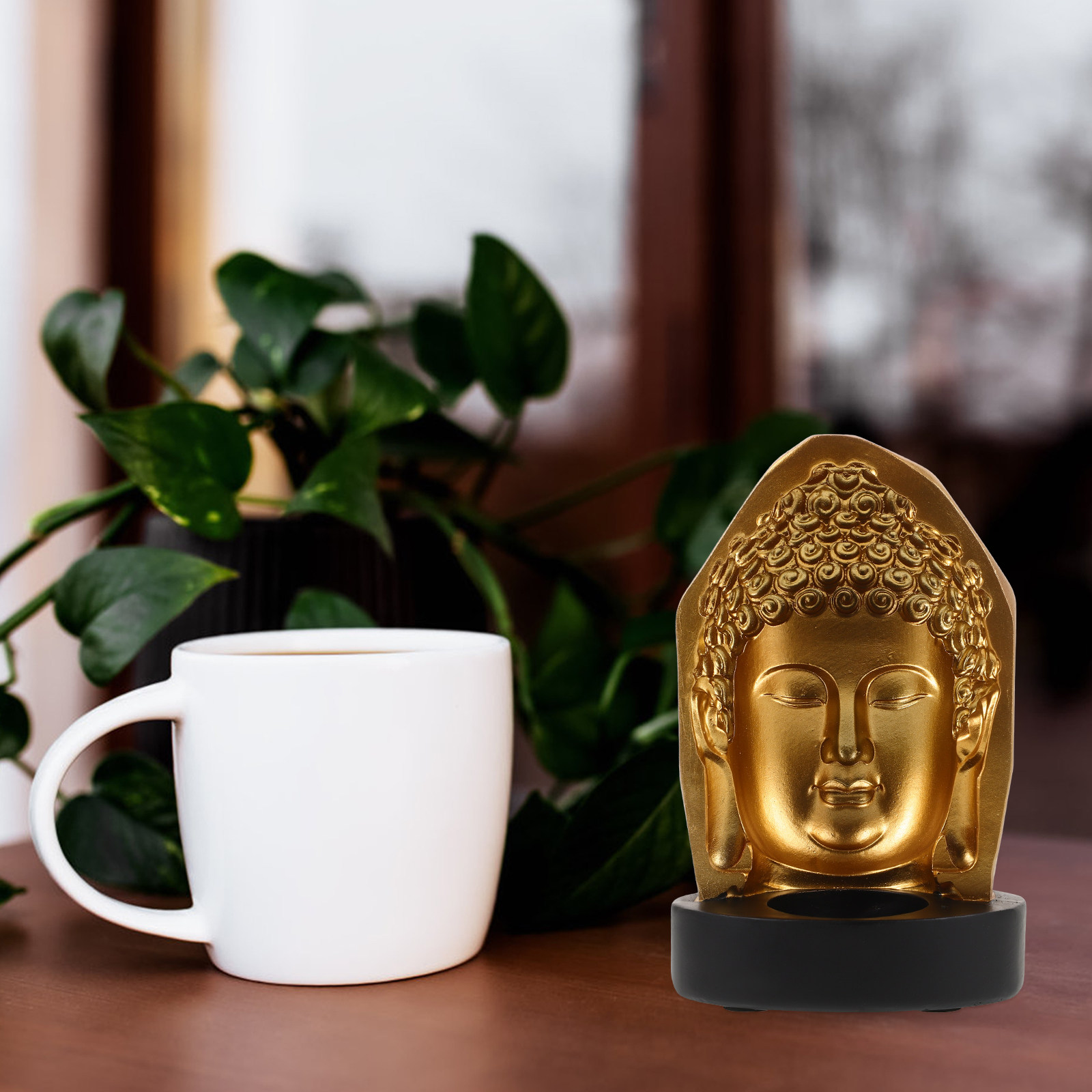 Lighting Decor For Living Room - Tea Light Holder Resin Buddha Holder
