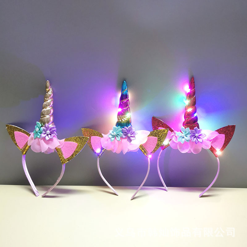 Unique Lighting Decor - New Halloween Cute Unicorn Headband for