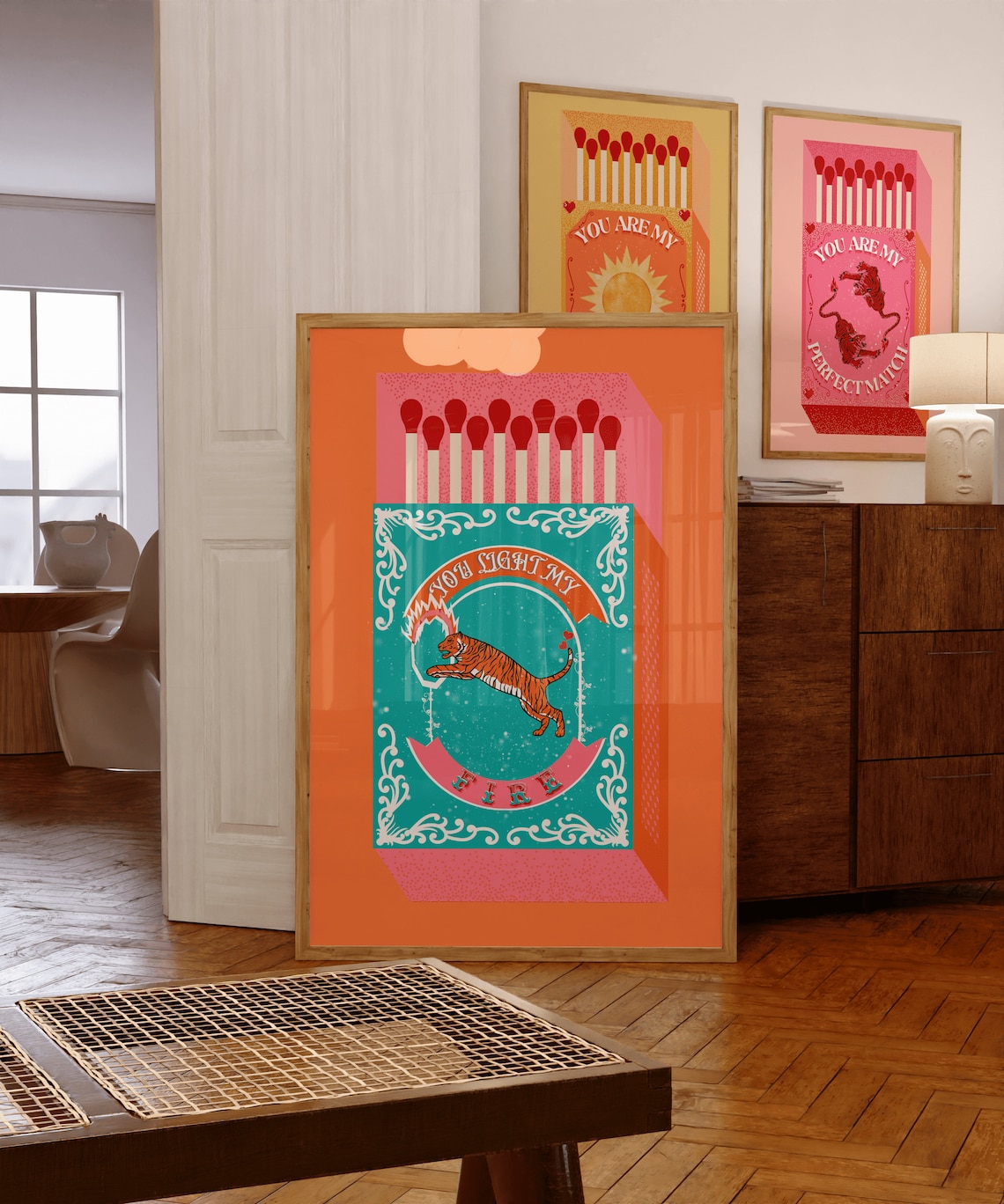 Lighting Decor For Living Room - You Light My Fire Orange Matchbox
