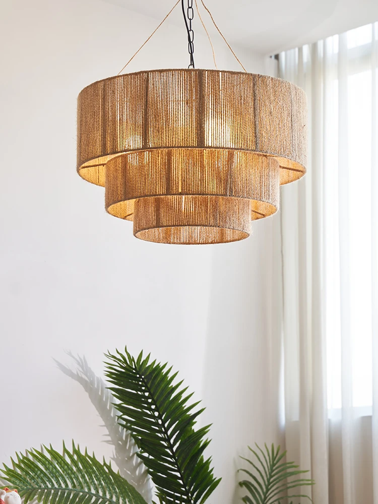Decor Lighting Australia - Handmade Rattan Bohemian Retro Chandelier Creative