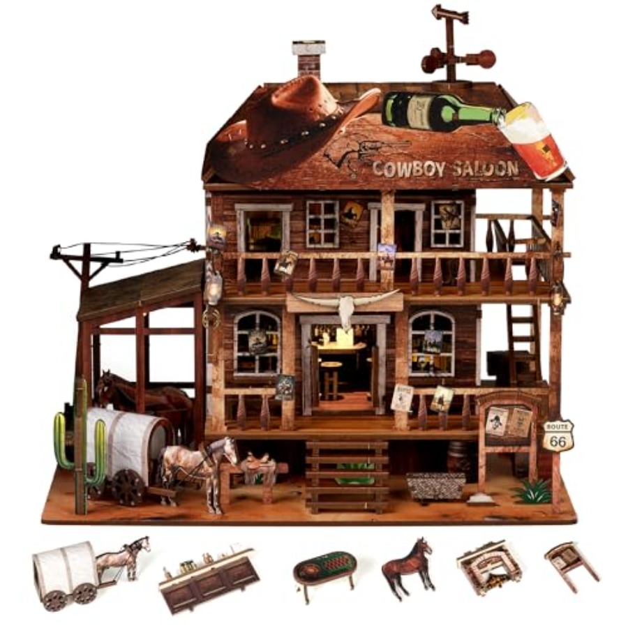 Unique Lighting Decor - Cowboy Saloon Miniature Kit DIY 3D