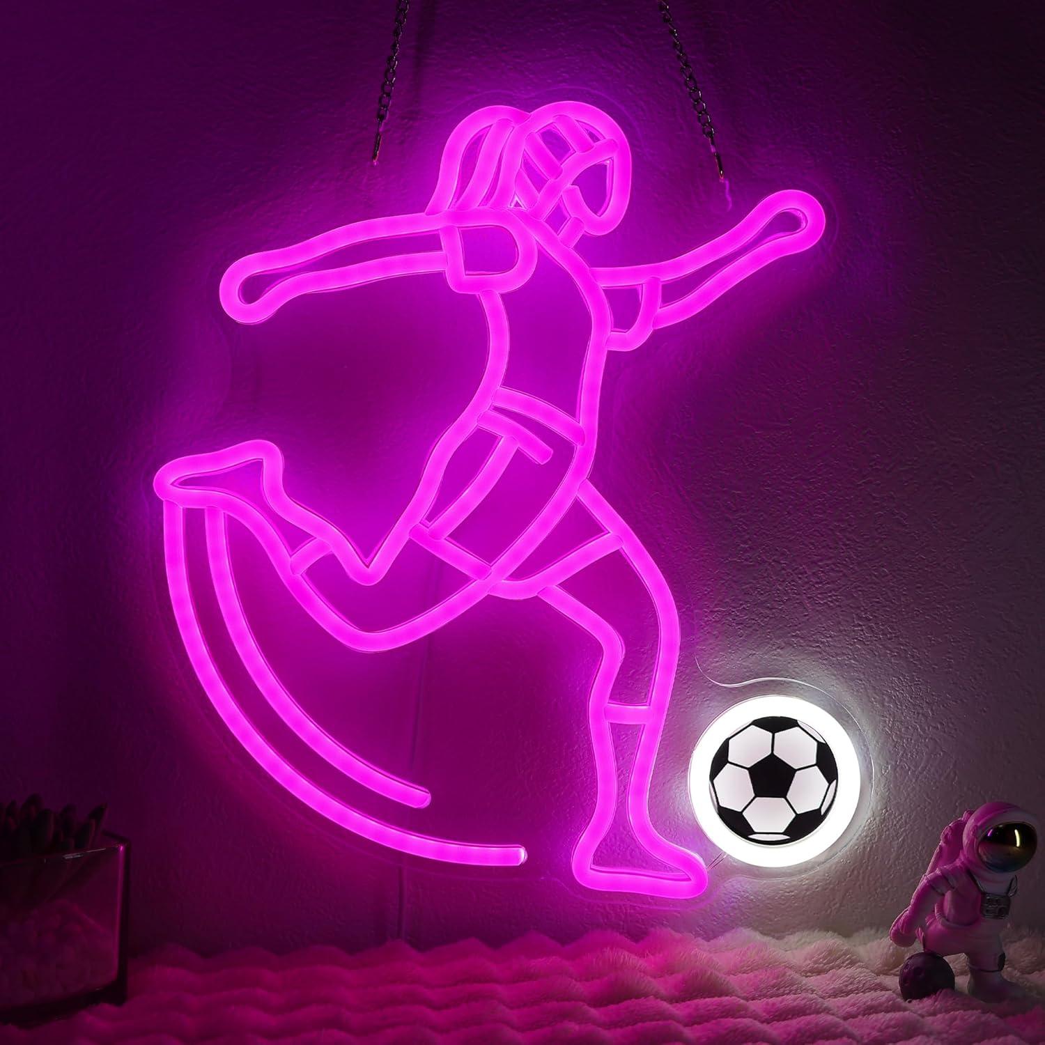 Unique Lighting Decor - Soccer Neon Sign Sport USB Powered