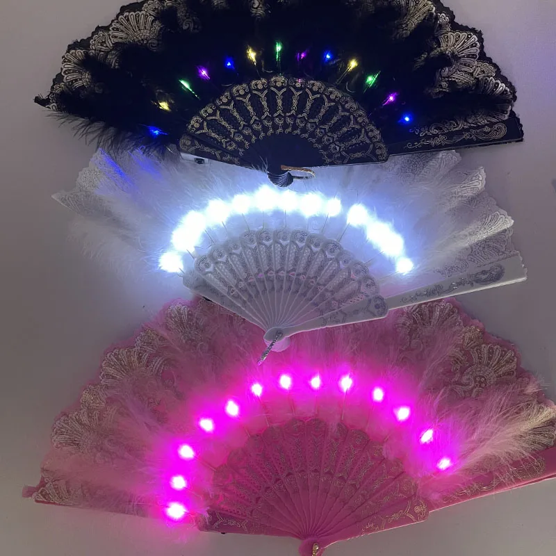 Decor Lighting Fans - Light Up Glow Flower Lace Feather