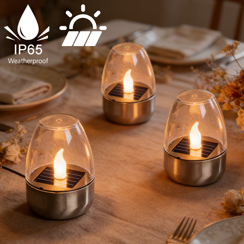 Lighting Decor For Living Room - LED Solar Candles Light Flameless Rechargeable