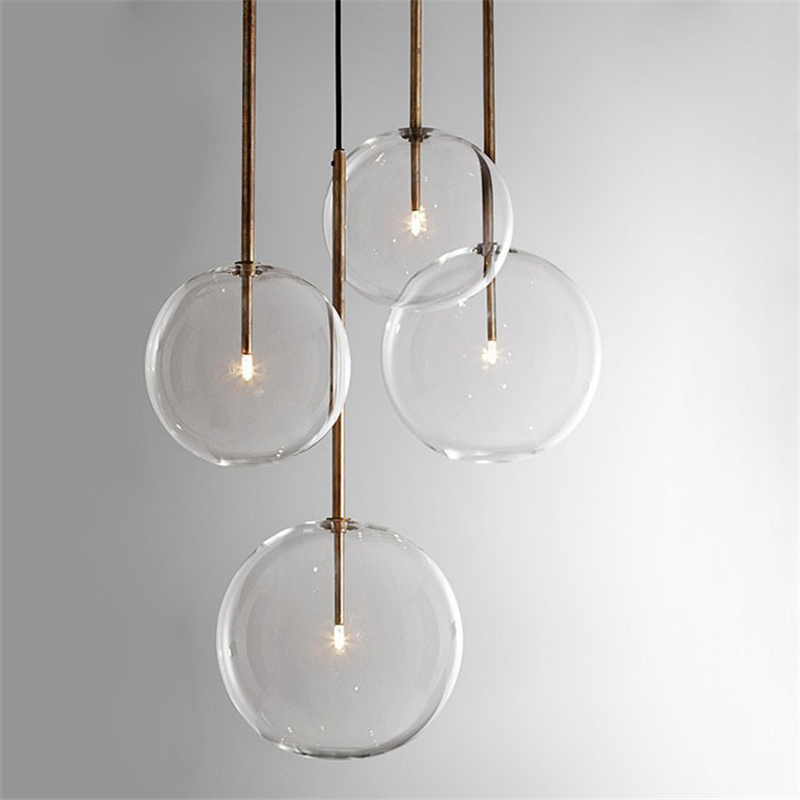 Decor Lighting Fixtures - Nordic Clear Glass Pendant Lights Globe