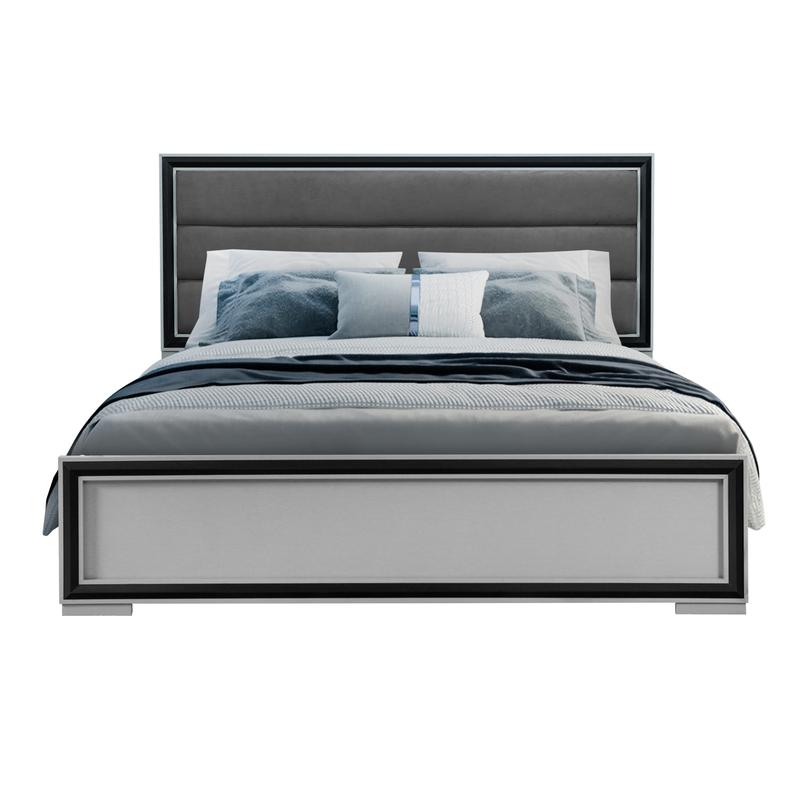 Decor Lighting Solution - King Bed with LED Light, Grey