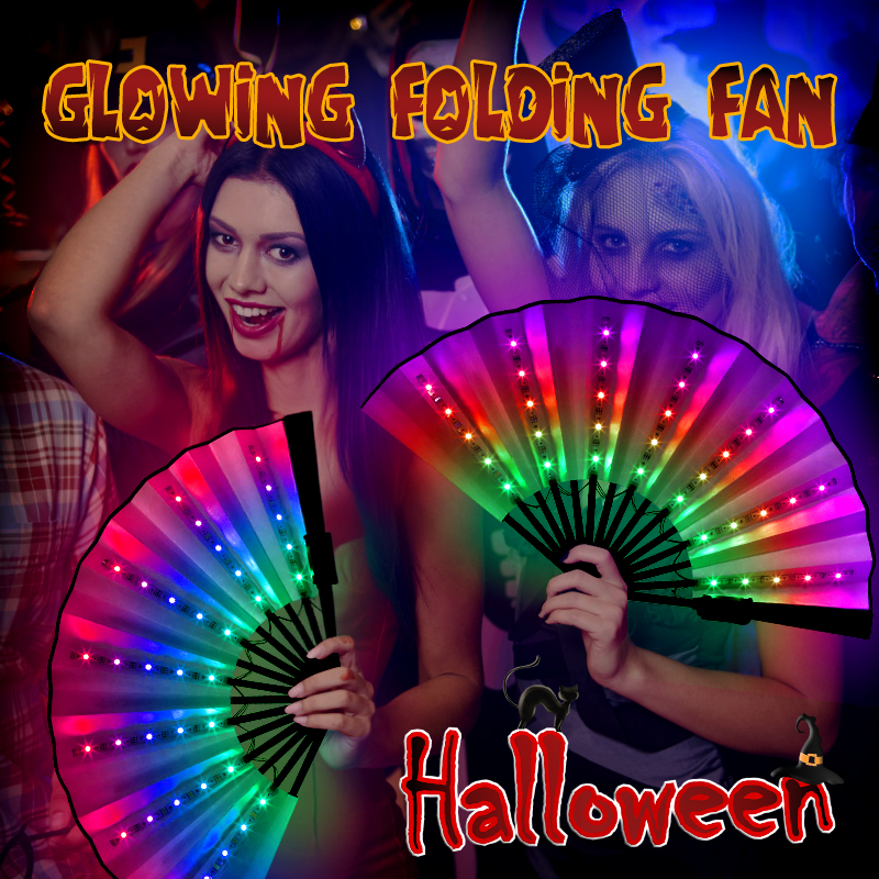 Decor Lighting Fans - Halloween LED Folding Fan Rechargeable RGB