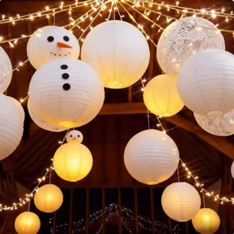 Decor Lighting Fixtures - White Chinese Paper Lantern Christmas Wedding