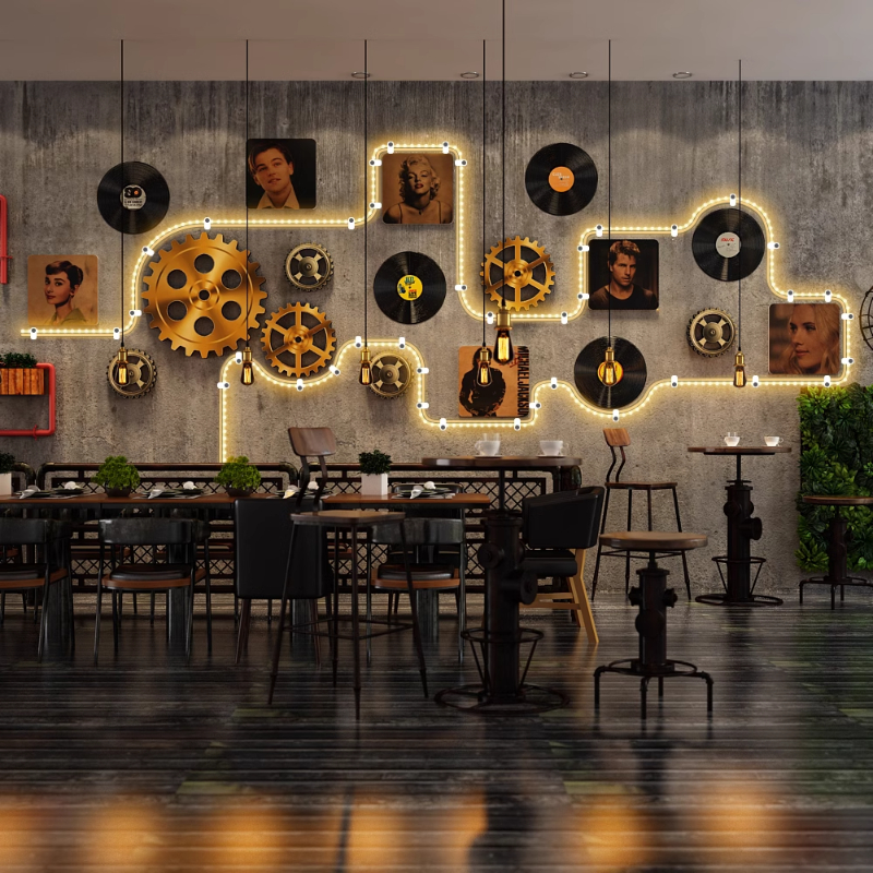 Unique Lighting Decor - Retro Industrial Lighted Wall Art Creative