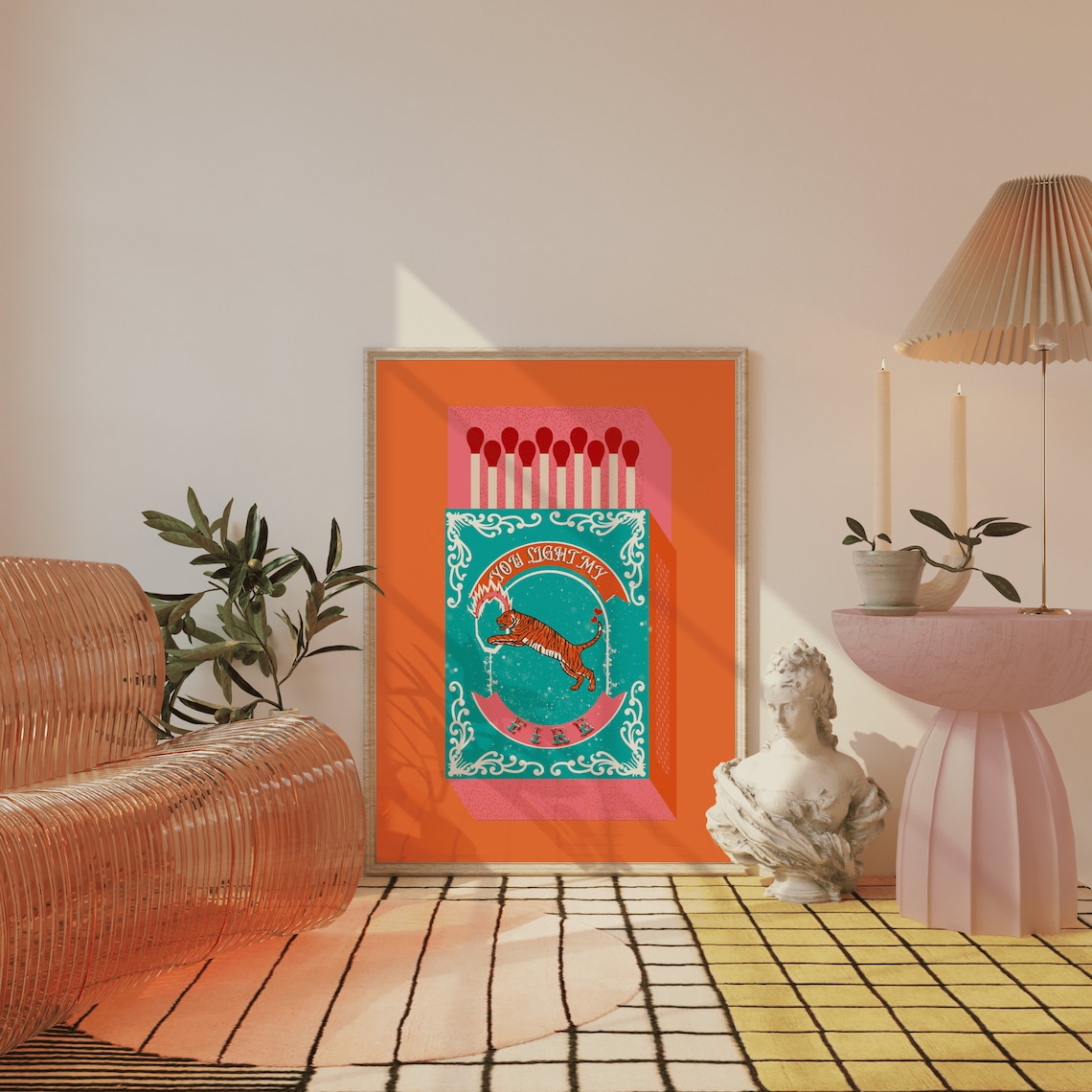 You Light My Fire Orange Match - Lighting Decor For Living Room 리뷰 및 가격