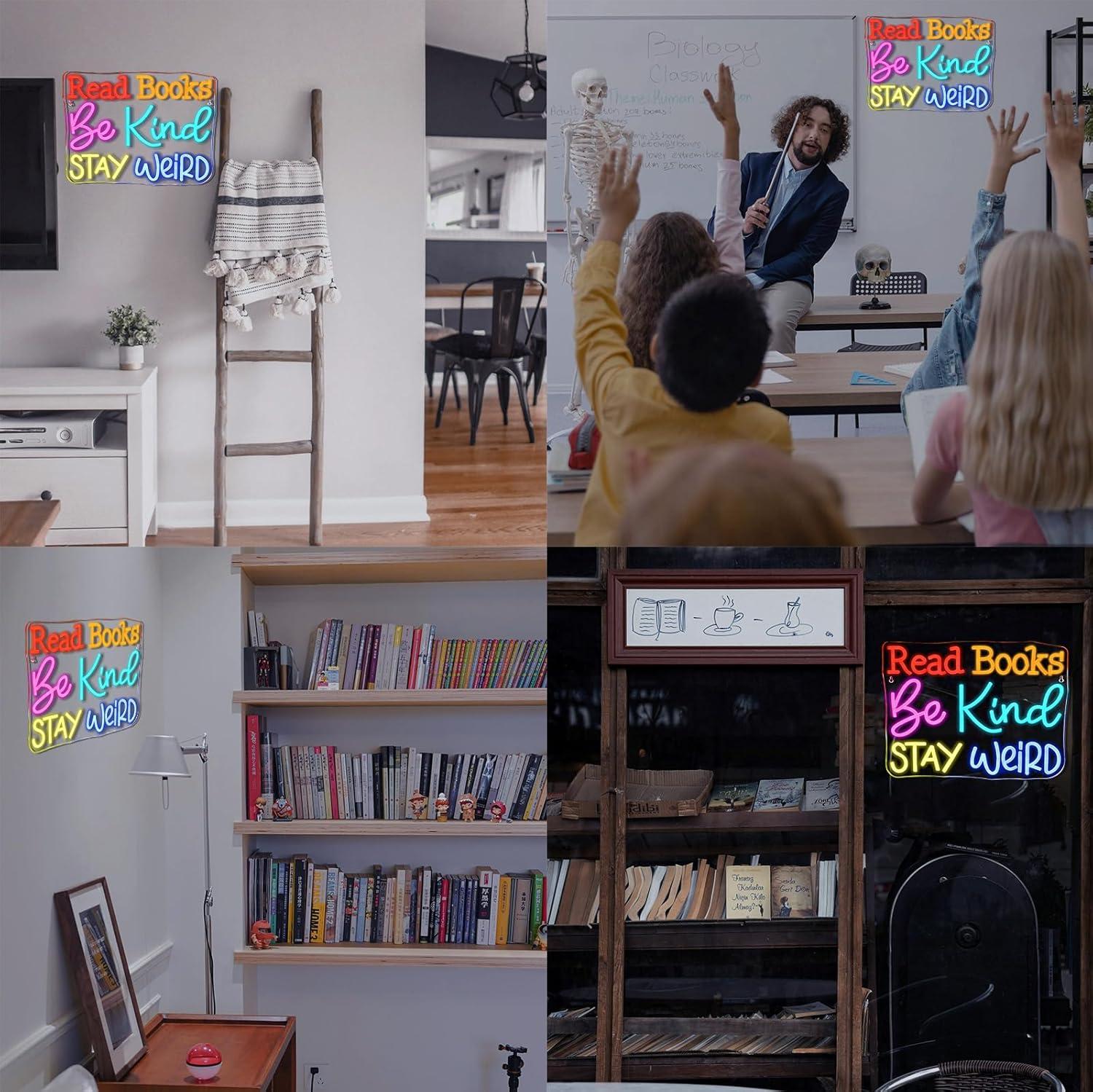 Read Books Be Kind Stay Weird  - Lighting Decor For Living Room 리뷰 및 가격