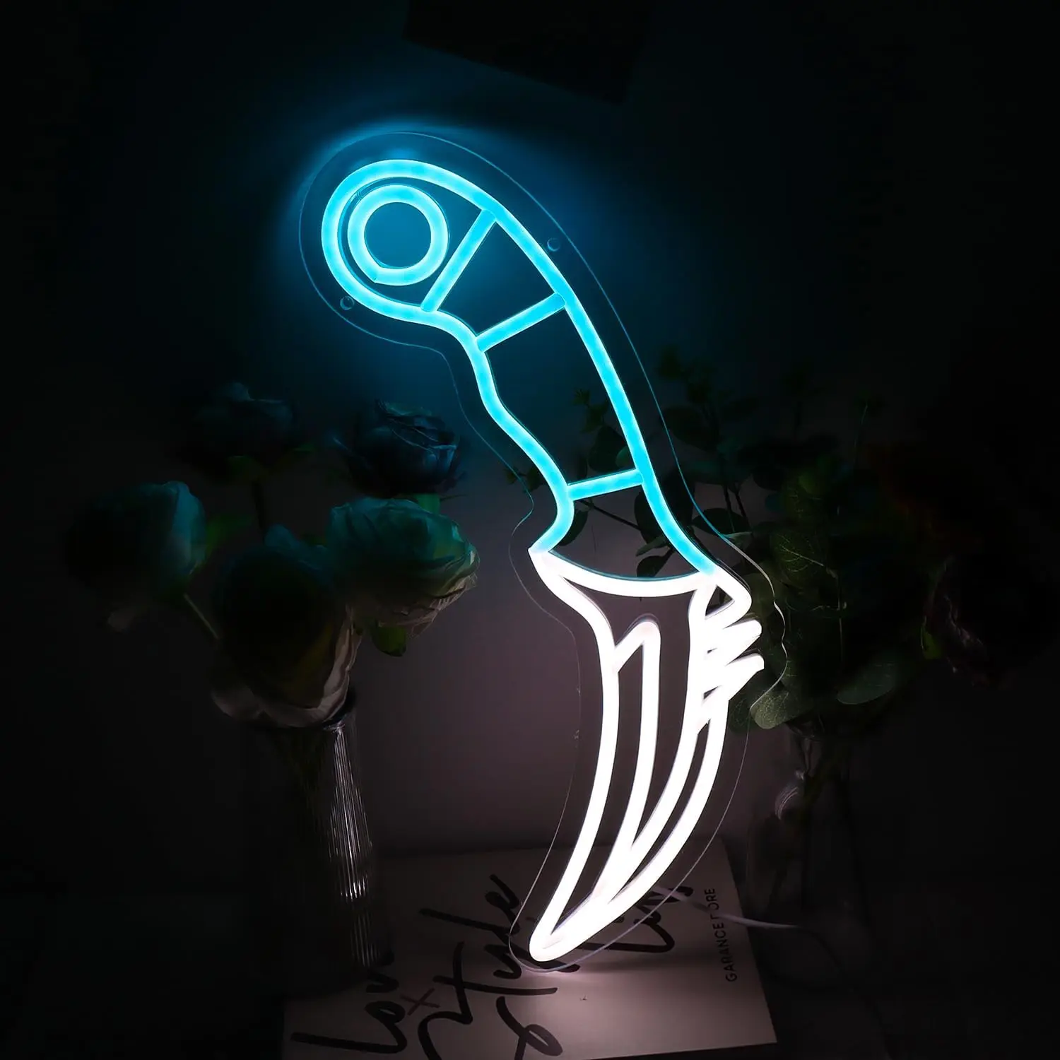 Blue White Dagger Knife Neon S - Unique Lighting Decor 리뷰 및 가격