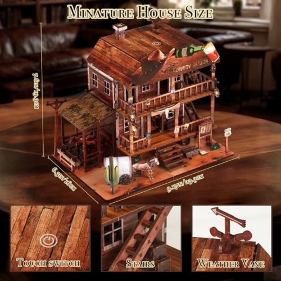 Cowboy Saloon Miniature Kit DI - Unique Lighting Decor 리뷰 및 가격