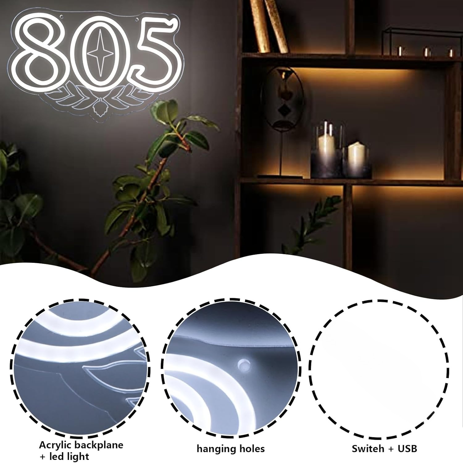 805 Neon Sign Beer Bar Art Wal - Lighting Decor Bedroom 리뷰 및 가격