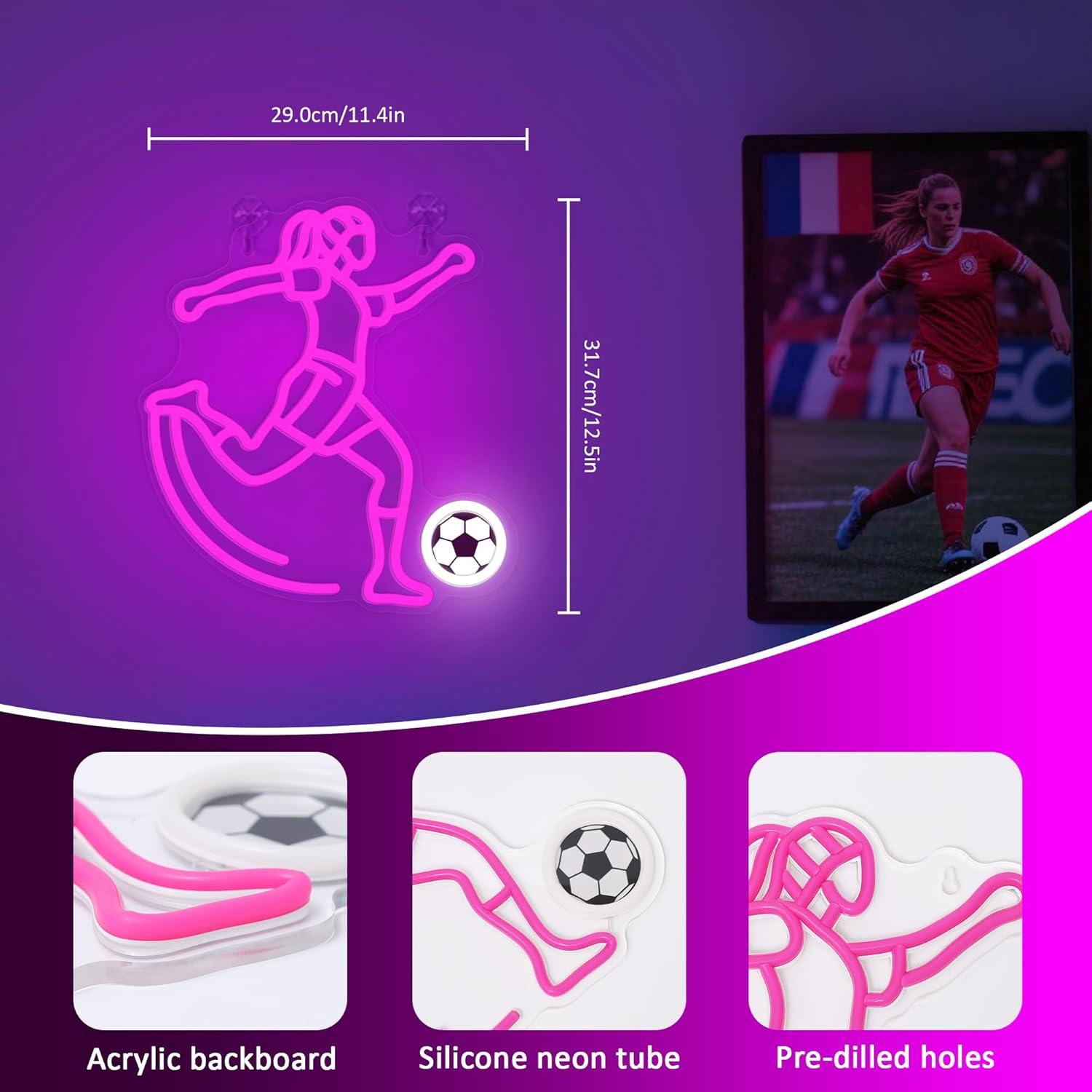 Soccer Neon Sign Sport USB Pow - Unique Lighting Decor 리뷰 및 가격