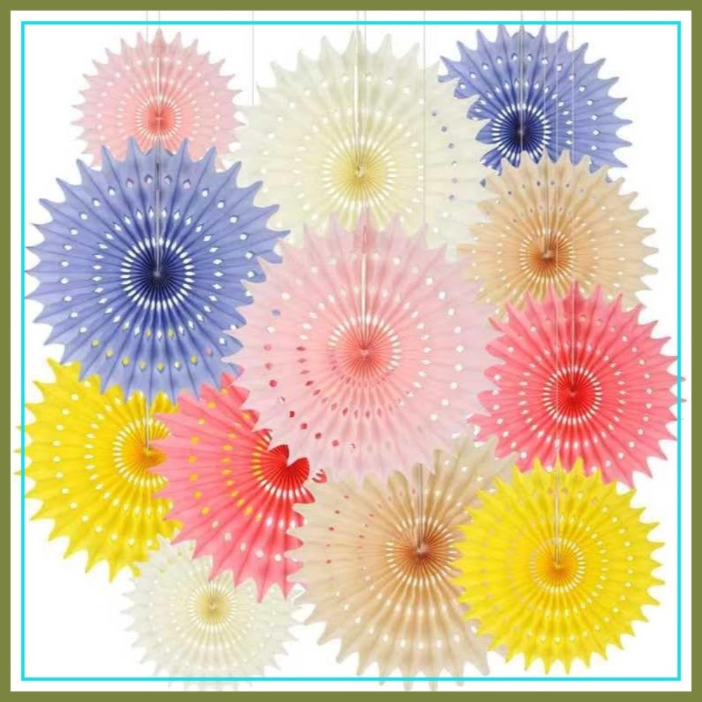 12PCS Light Color Paper Fans T - Decor Lighting Fans 리뷰 및 가격