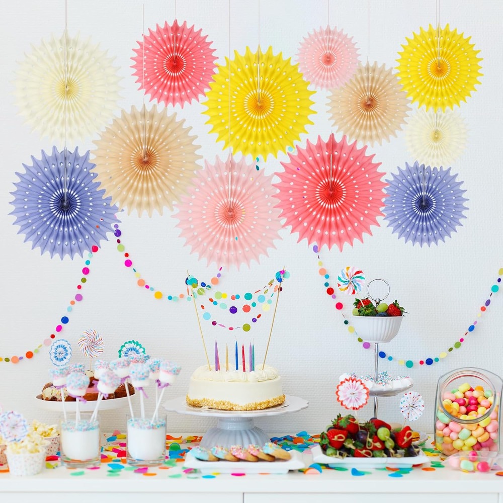 12PCS Light Color Paper Fans T - Decor Lighting Fans 리뷰 및 가격