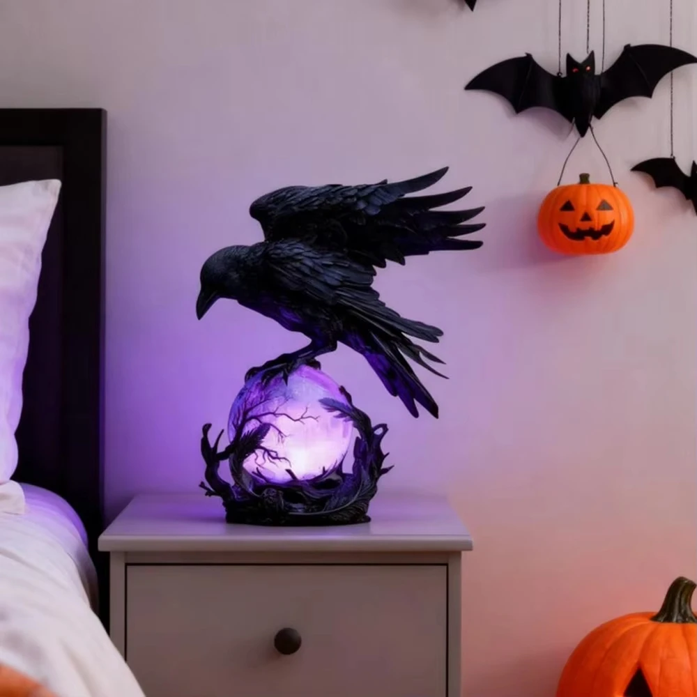 Creative Gothic Raven LED Lamp - Unique Lighting Decor 리뷰 및 가격