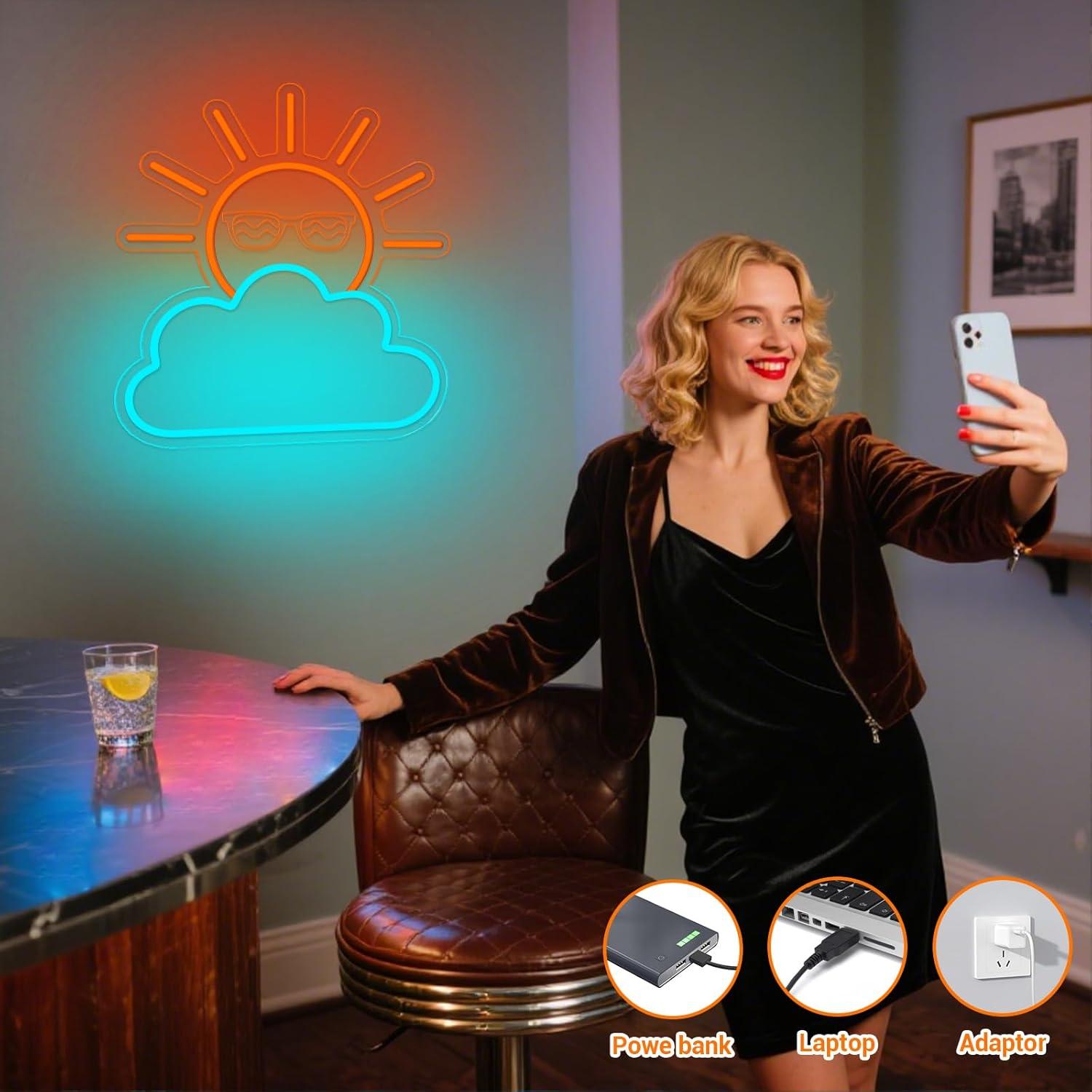 Sunrise Sunset Neon Sign USB P - Lighting Decor For Living Room 리뷰 및 가격