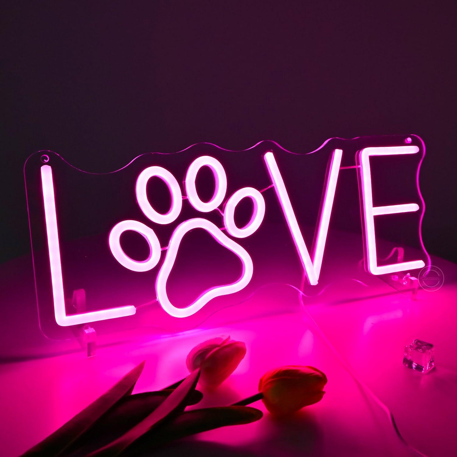 Love Paw Neon Sign USB Dimmabl - Lighting Decor For Living Room 리뷰 및 가격