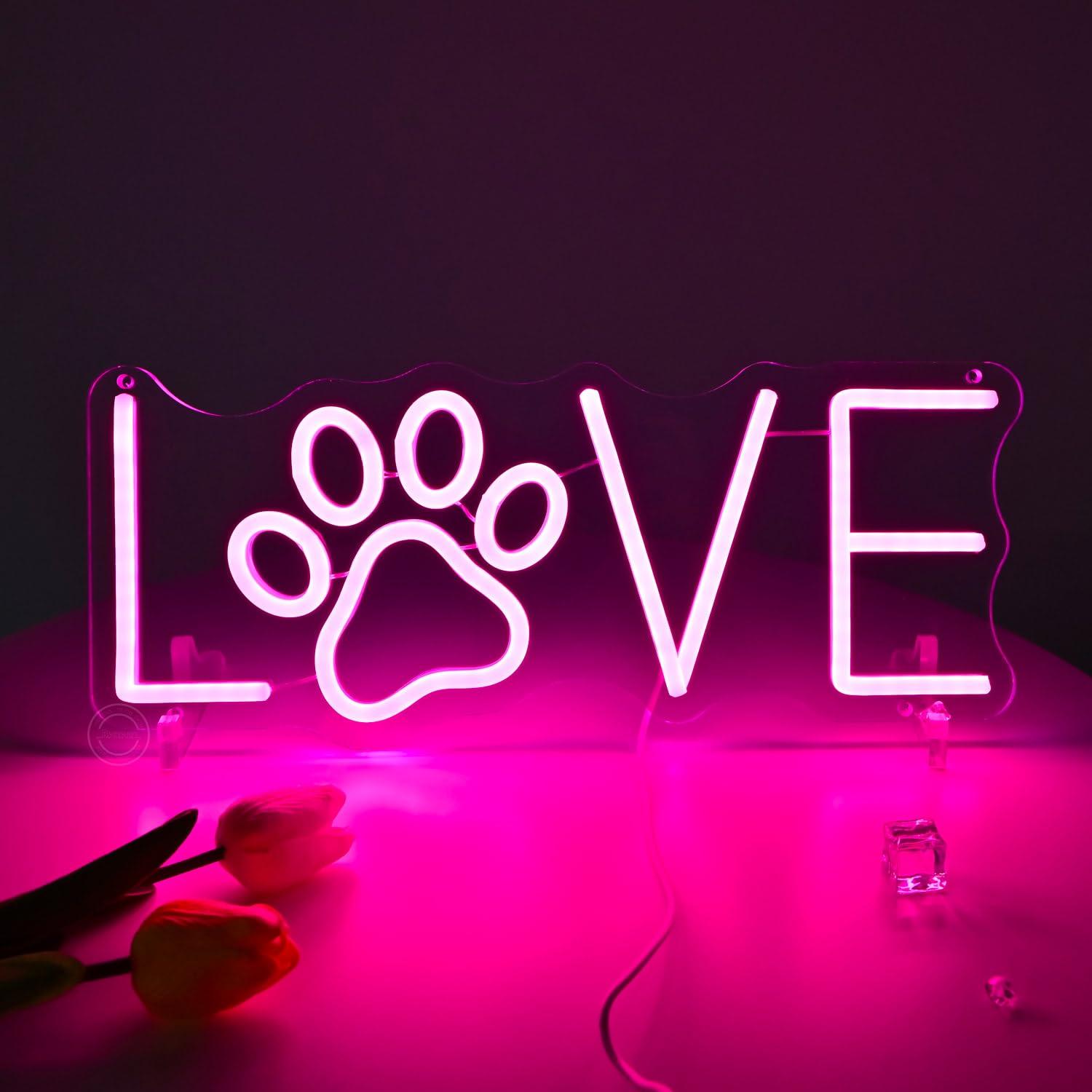 Love Paw Neon Sign USB Dimmabl - Lighting Decor For Living Room 리뷰 및 가격