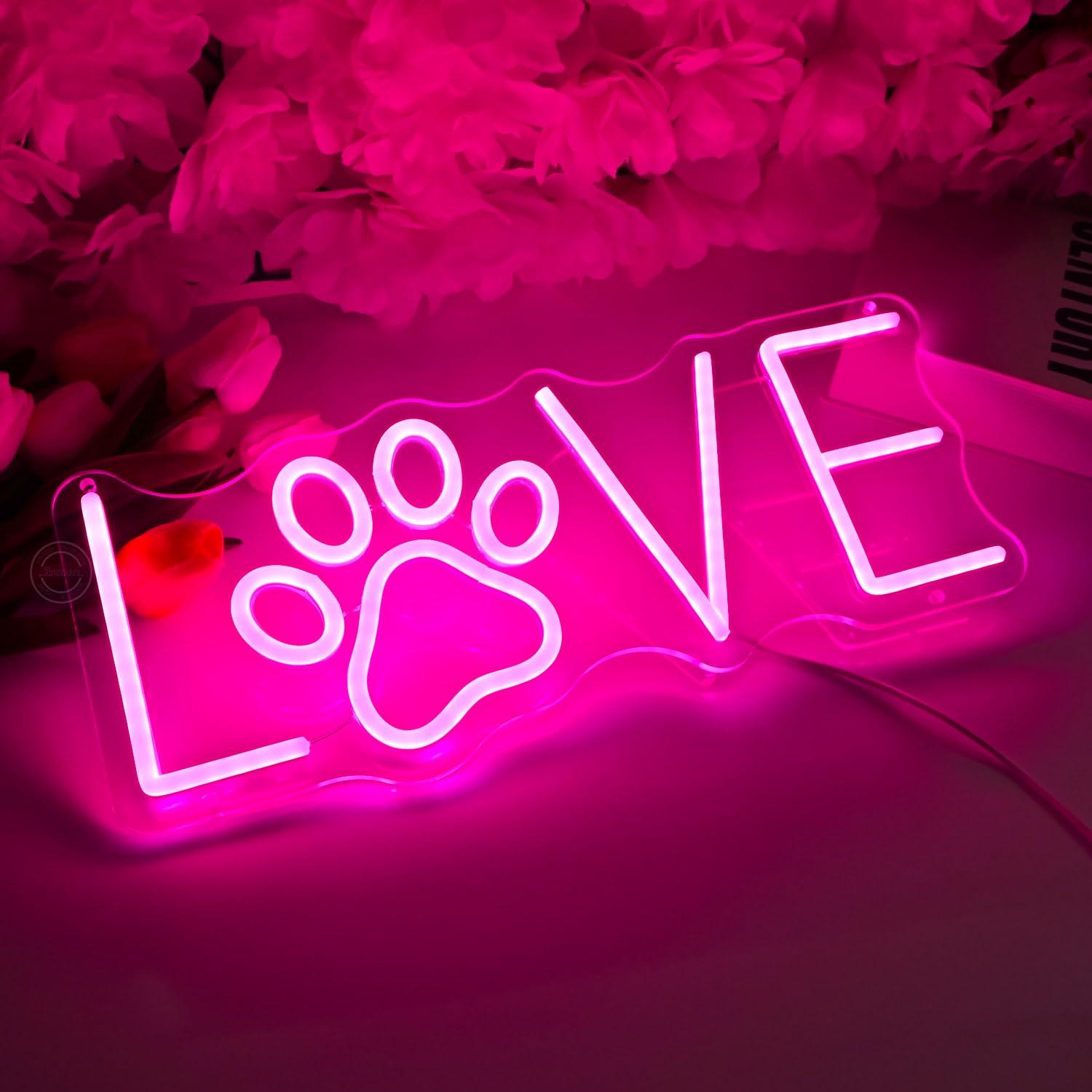 Love Paw Neon Sign USB Dimmabl - Lighting Decor For Living Room 리뷰 및 가격