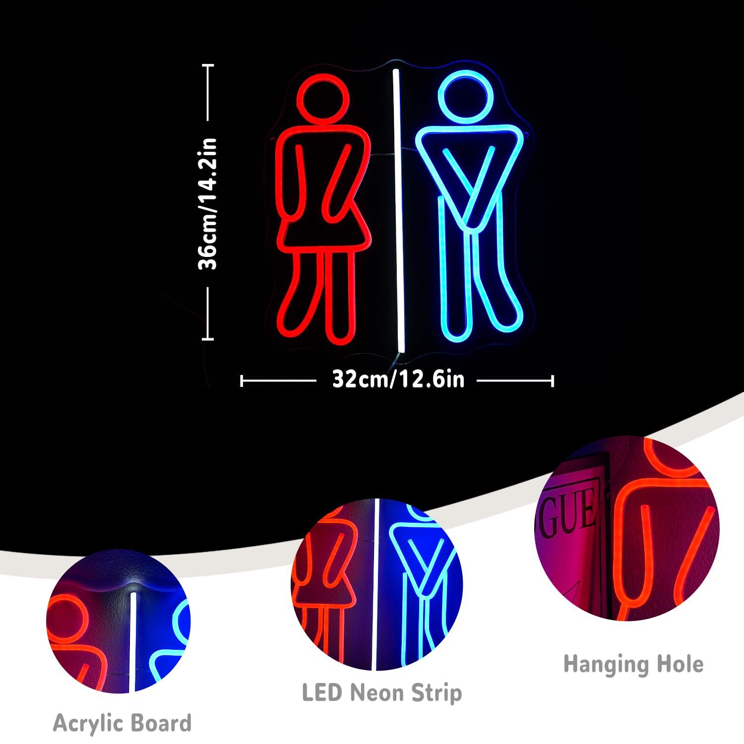 Restroom Neon Signs Toilets US - Lighting Decor Bedroom 리뷰 및 가격
