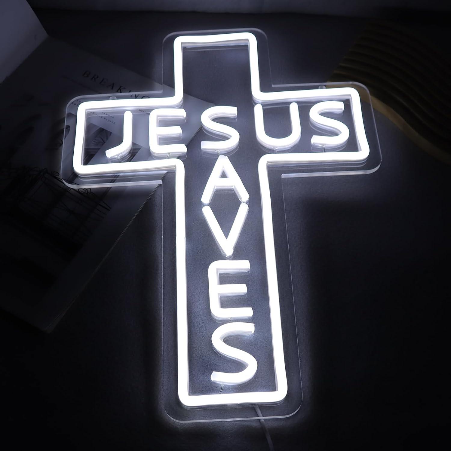 Jesus Saves Cross Neon Signs U - Lighting Decor For Living Room 리뷰 및 가격