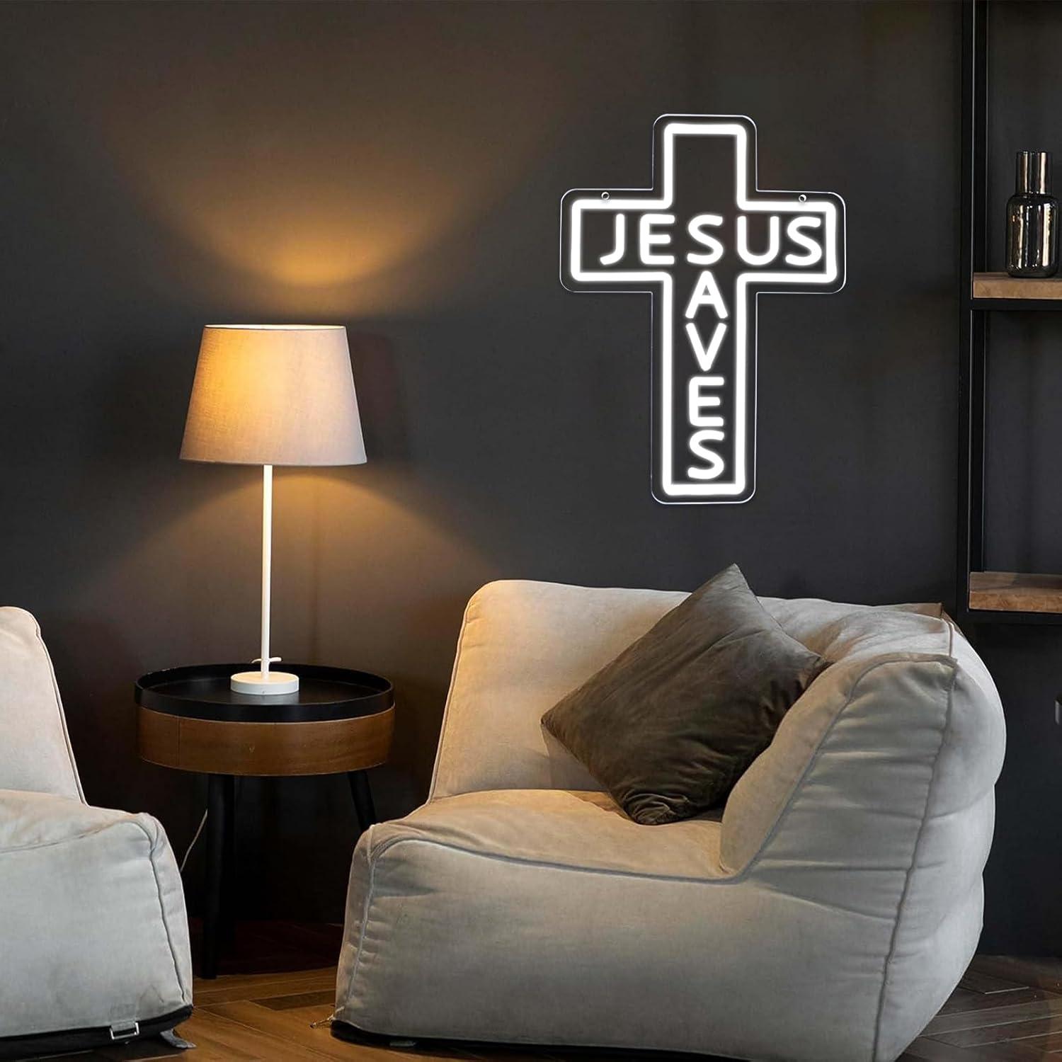 Jesus Saves Cross Neon Signs U - Lighting Decor For Living Room 리뷰 및 가격