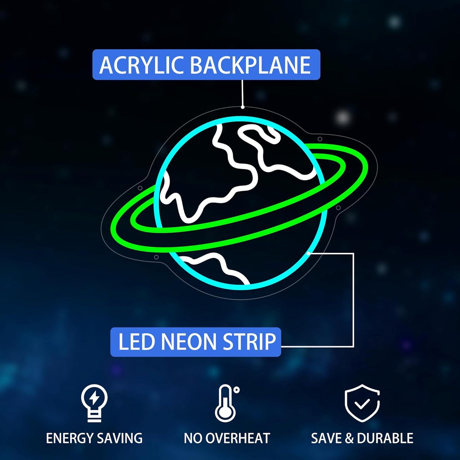 Earth Neon Sign Planet Dimmabl - Lighting Decor For Living Room 리뷰 및 가격