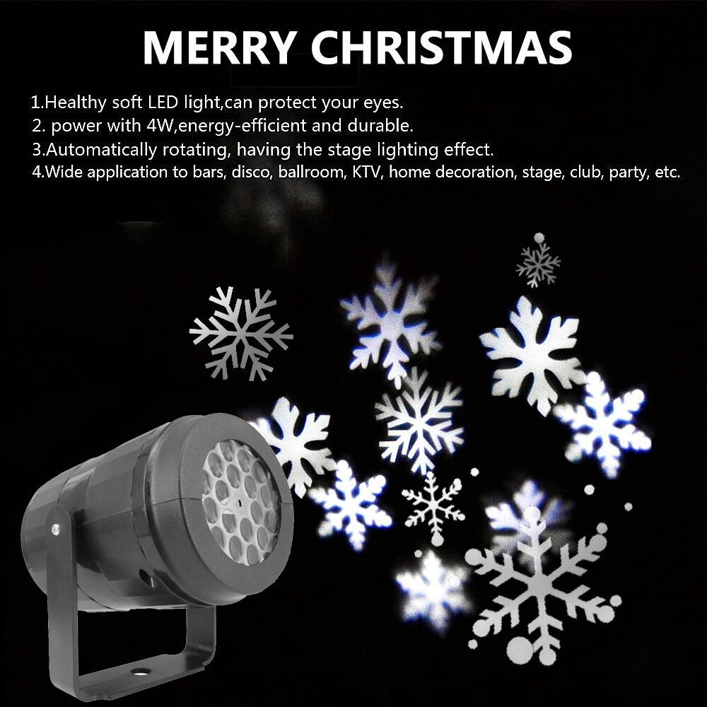 Rotating Christmas Snowflake P - Lighting Effect Home Decor 리뷰 및 가격
