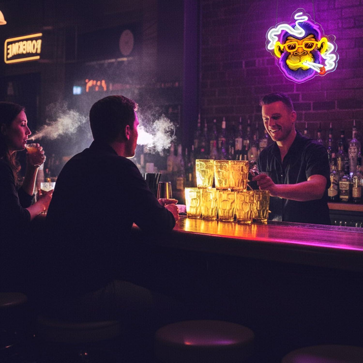 Cool Monkey Neon Sign Smoking  - Lighting Decor Bedroom 리뷰 및 가격