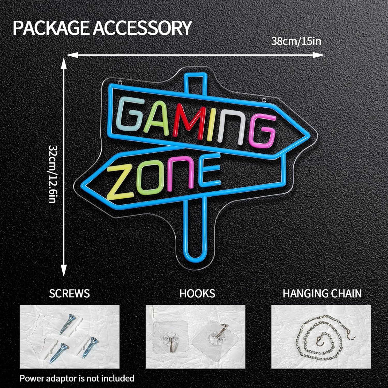 Gaming Zone Neon Sign USB LED  - Lighting Decor Bedroom 리뷰 및 가격