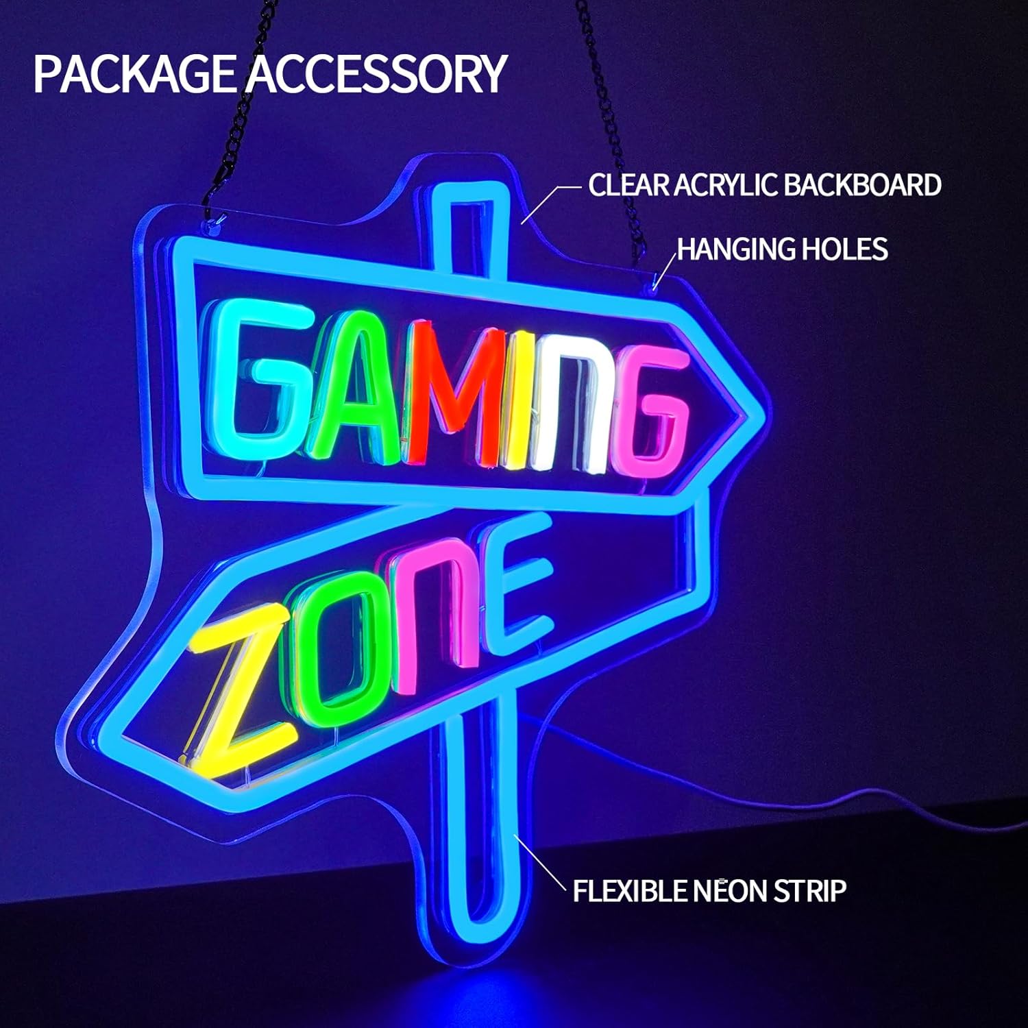 Gaming Zone Neon Sign USB LED  - Lighting Decor Bedroom 리뷰 및 가격