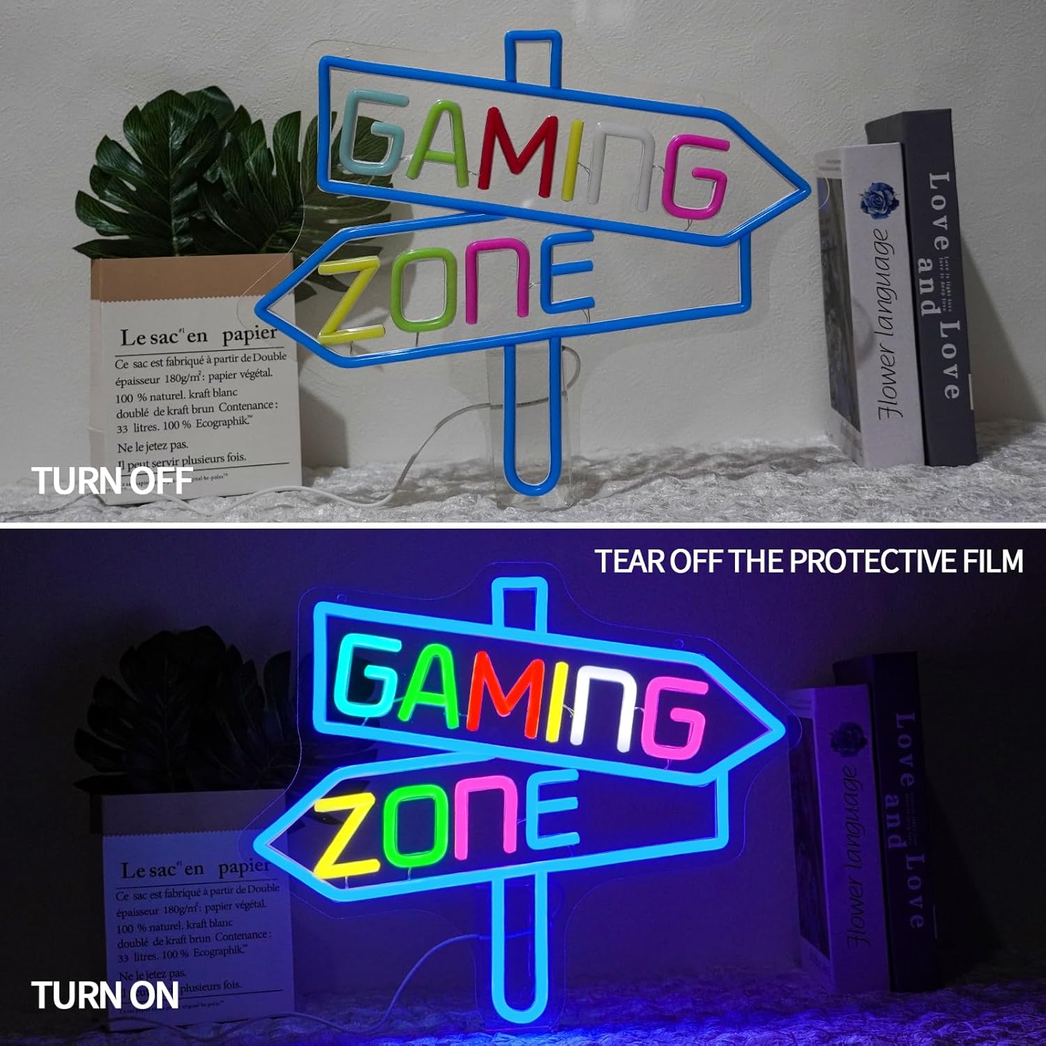 Gaming Zone Neon Sign USB LED  - Lighting Decor Bedroom 리뷰 및 가격