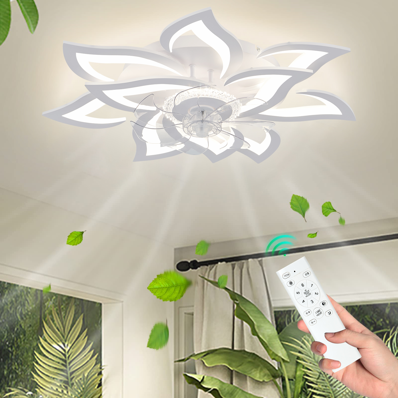 Flower Ceiling Fan with Lighti - Decor Lighting Fans 리뷰 및 가격