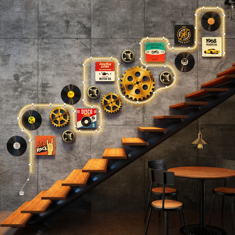 Retro Industrial Lighted Wall  - Unique Lighting Decor 리뷰 및 가격