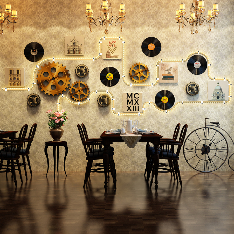 Retro Industrial Lighted Wall  - Unique Lighting Decor 리뷰 및 가격